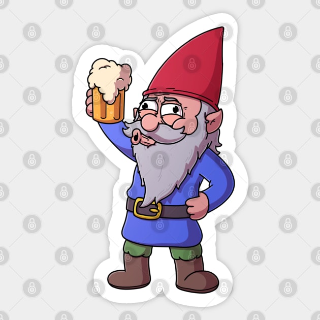 Drunk Gnome Sticker by TheMaskedTooner